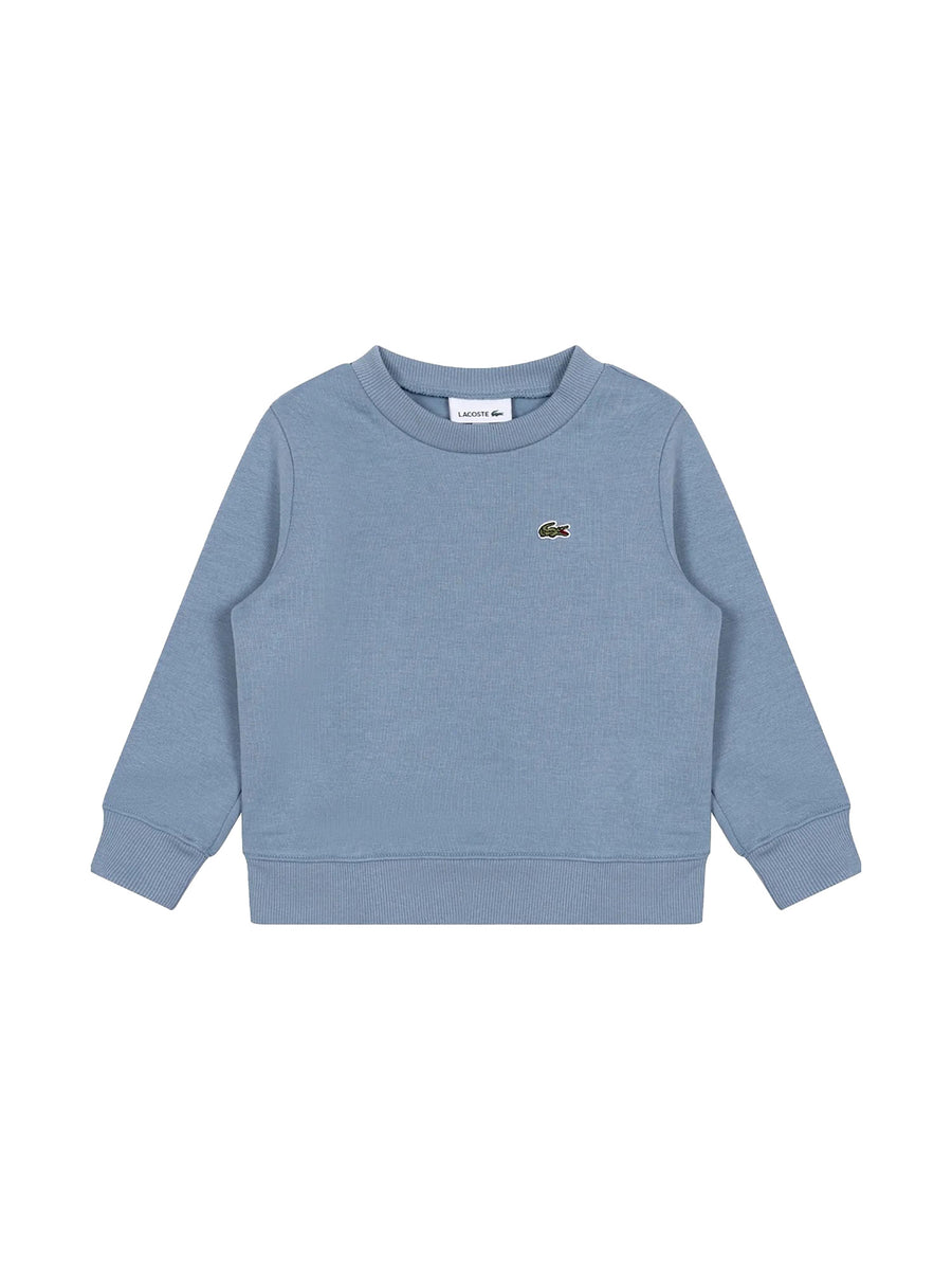 Felpa Lacoste bambino manica lunga core celeste