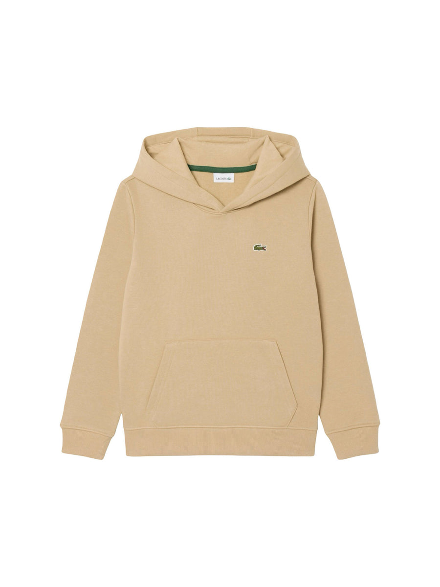 Felpa Lacoste bambino logo core con cappuccio beige