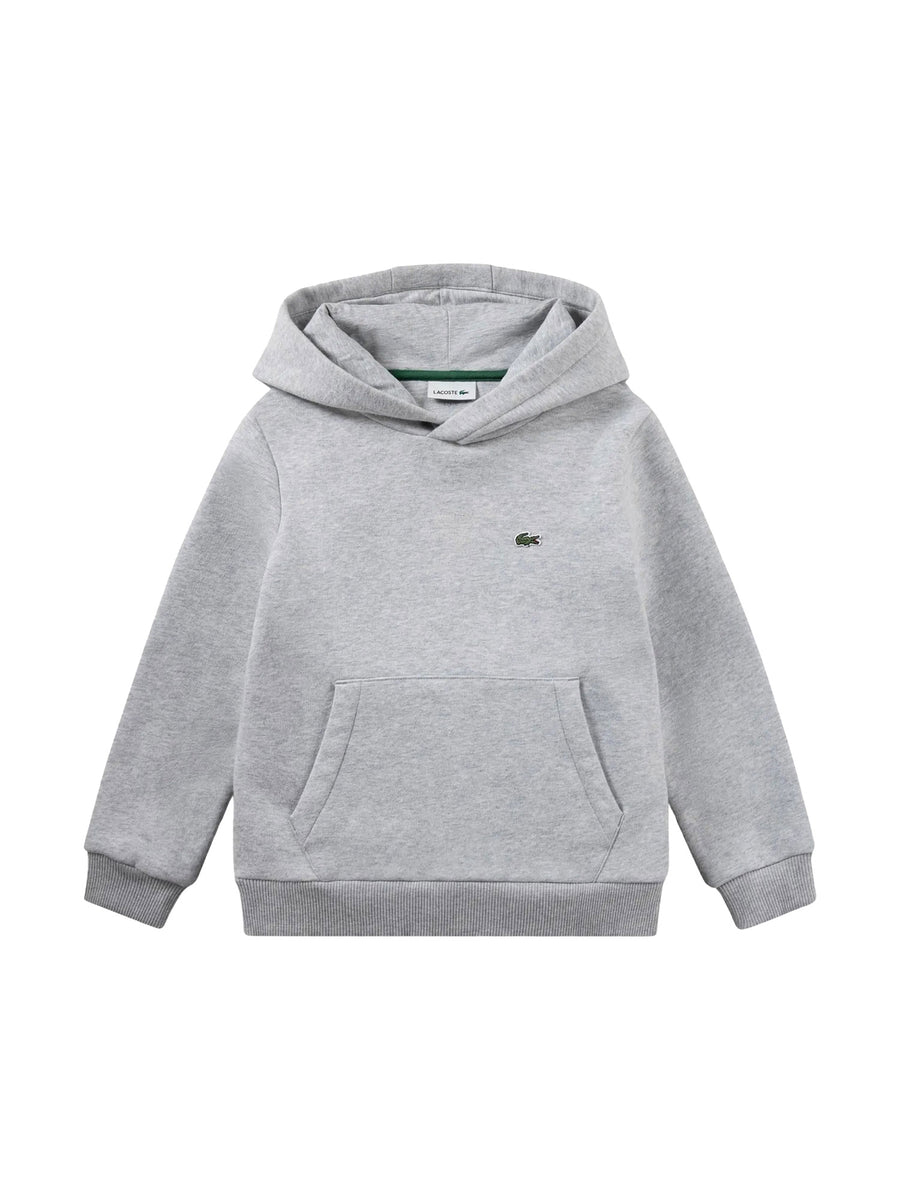 Felpa Lacoste ragazzo con cappuccio core grigio