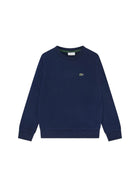 Felpa Lacoste bambino logo core girocollo blu