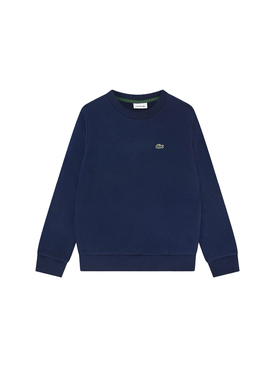 Felpa Lacoste bambino logo core girocollo blu