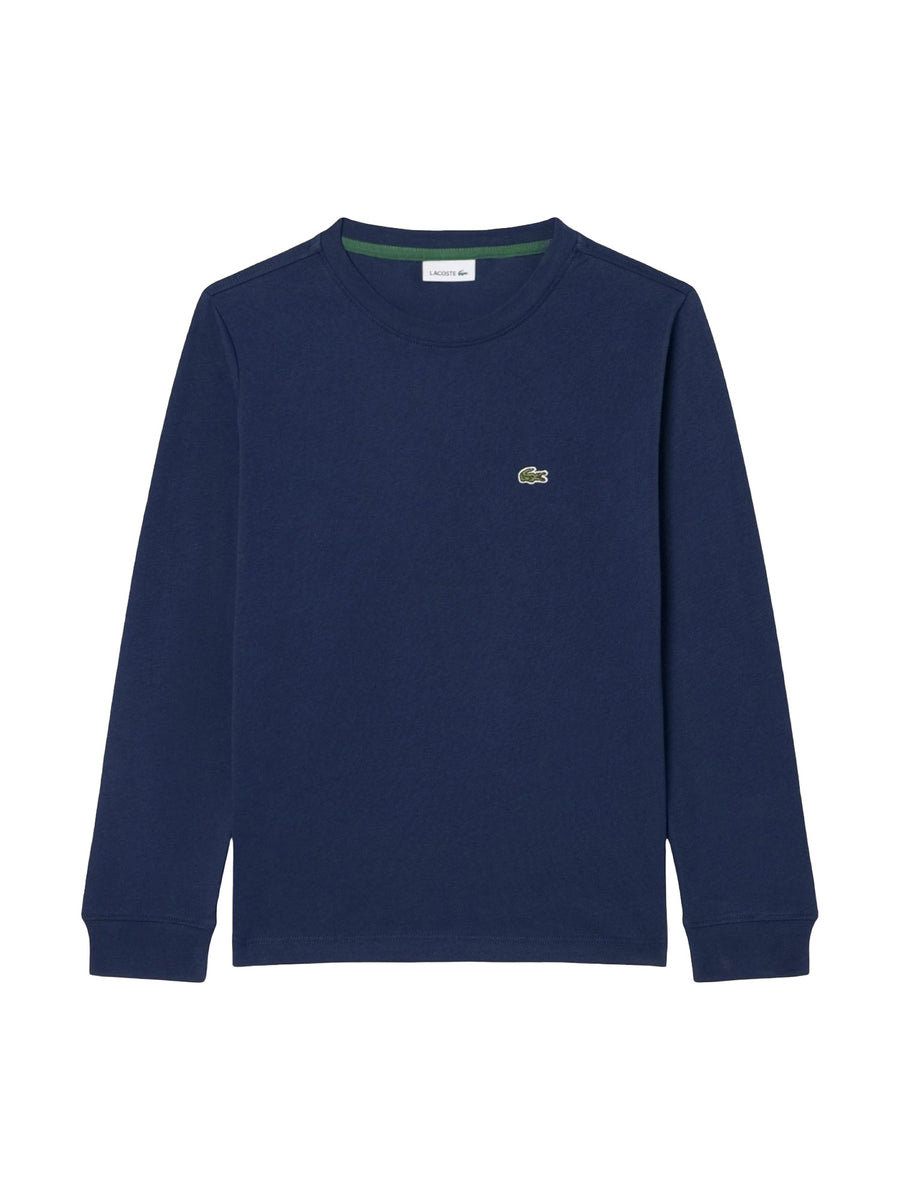T-shirt Lacoste ragazzo manica lunga icon core blu
