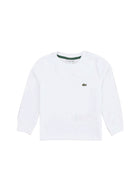 T-shirt Lacoste ragazzo manica lunga icon core bianco