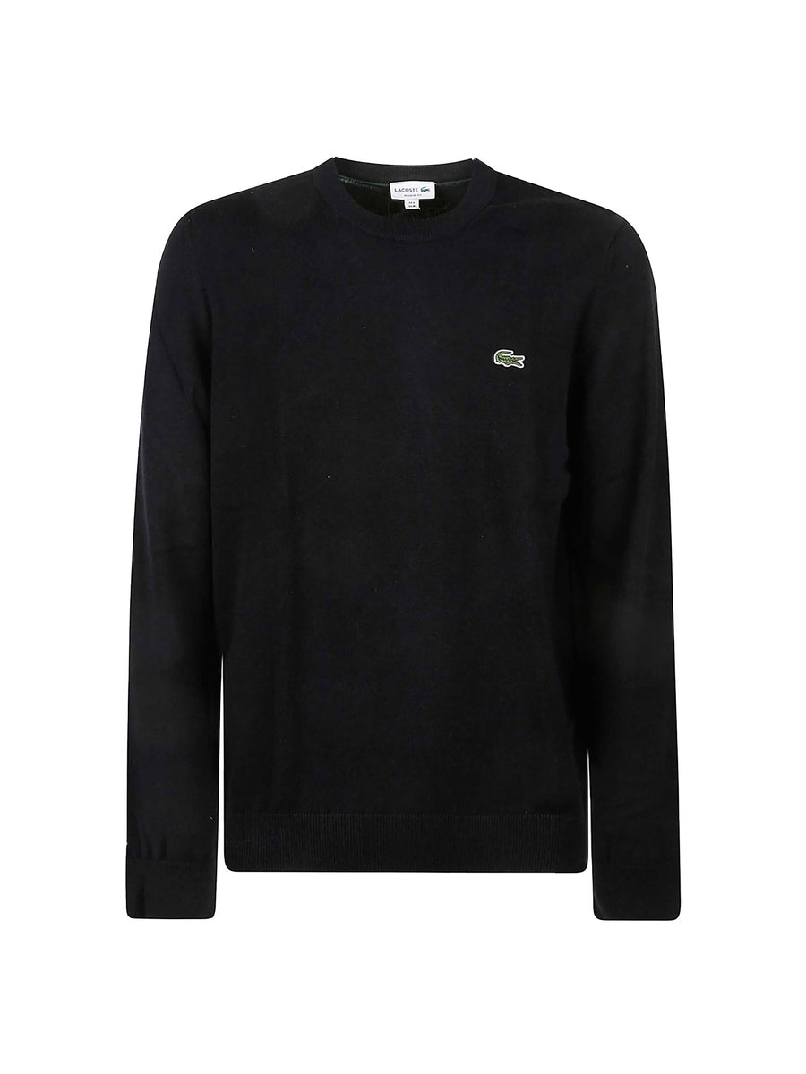 Maglia girocollo Lacoste uomo manica lunga cotone nero