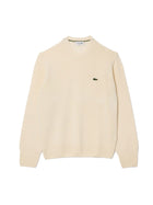 Maglia girocollo Lacoste uomo manica lunga lana panna