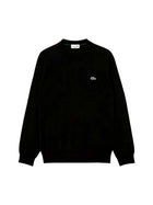 Maglia girocollo Lacoste uomo manica lunga misto lana nero