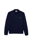 Polo Lacoste uomo manica lunga piquet blu