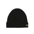 Cappello Lacoste uomo costine lana spazzolata nero