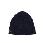Cappello Lacoste uomo costine lana spazzolata blu