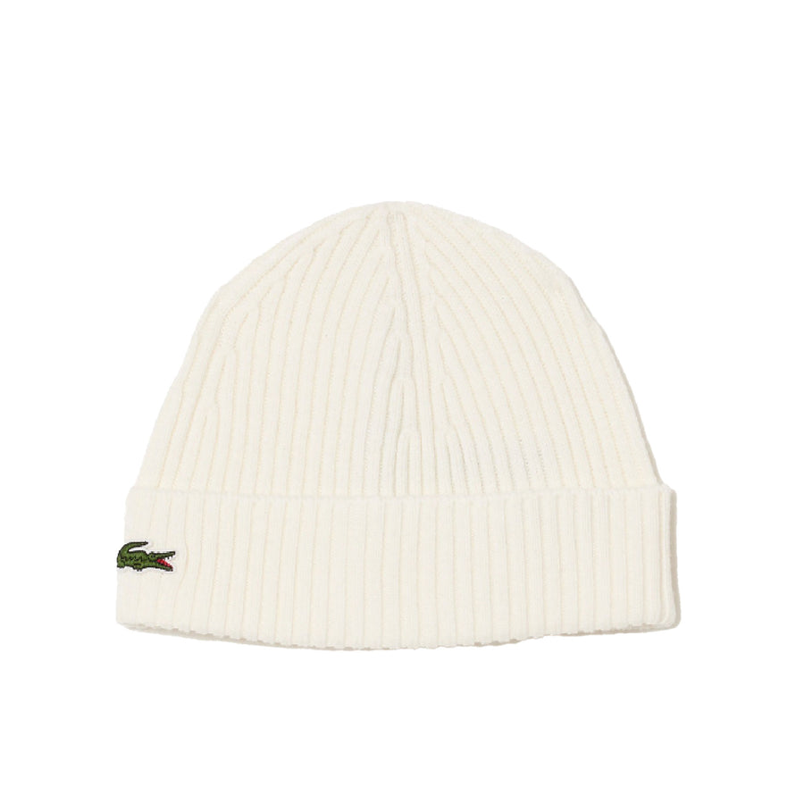 Cappello Lacoste uomo costine lana spazzolata panna