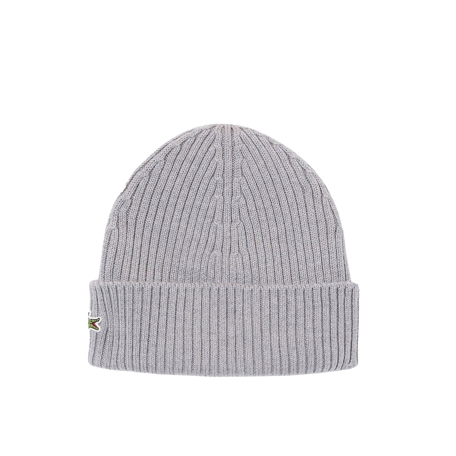 Cappello Lacoste uomo costine lana spazzolata grigio chiaro