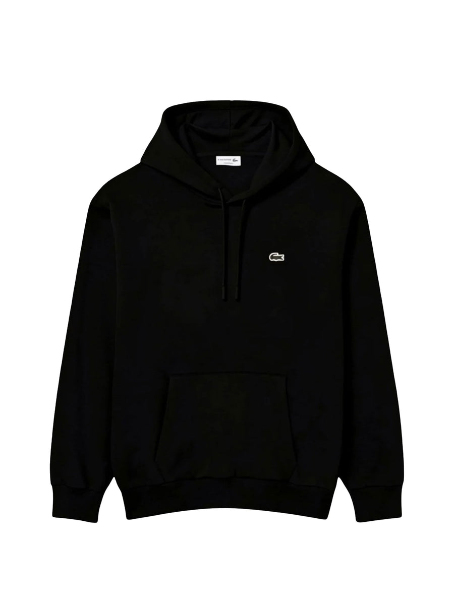 Felpa Lacoste uomo con cappuccio cotone nero