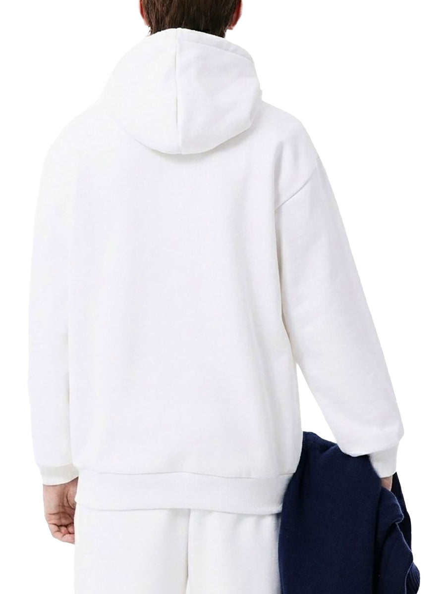 Felpa Lacoste uomo con cappuccio cotone panna