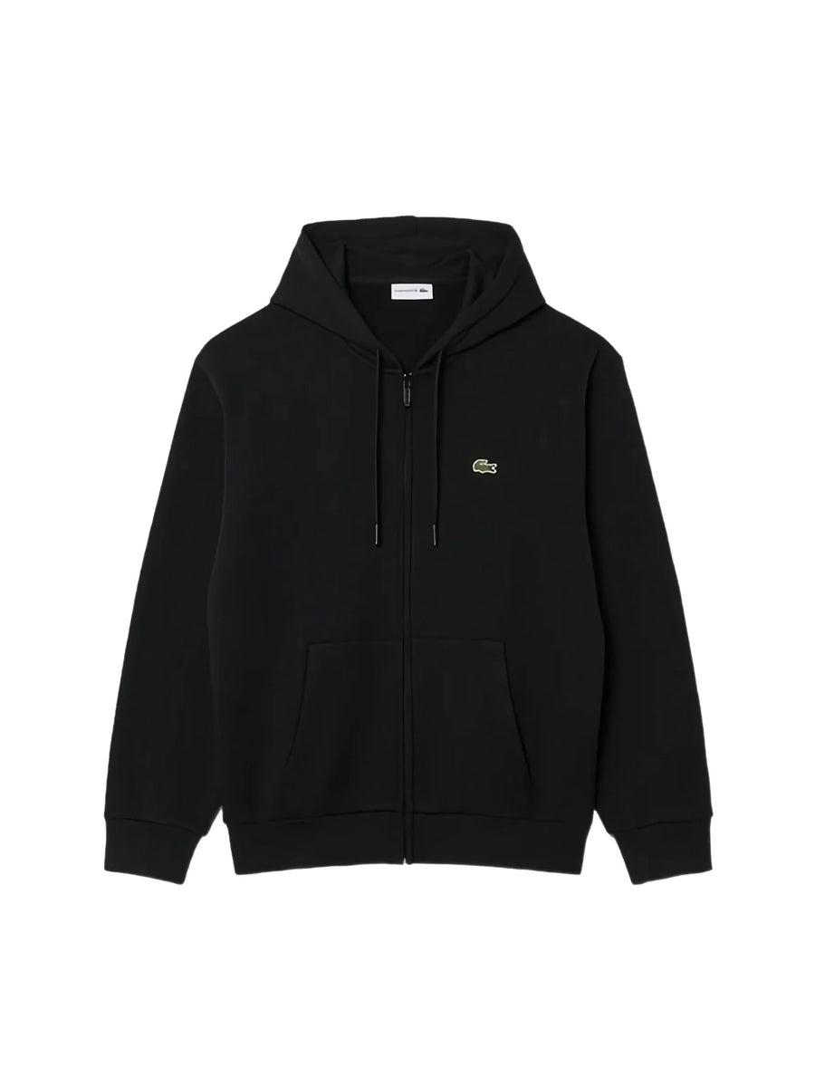 Felpa Lacoste uomo zip con cappuccio cotone nero