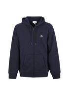 Felpa Lacoste uomo zip con cappuccio cotone blu