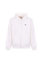 Felpa Lacoste uomo zip con cappuccio cotone panna
