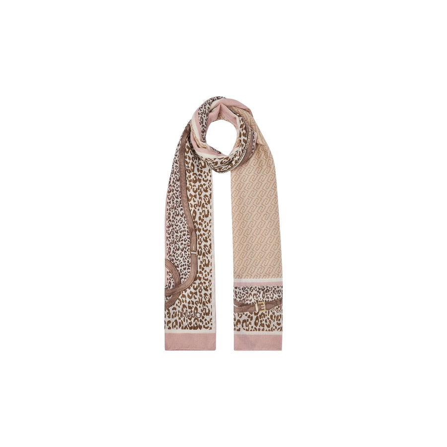 Stola Liu Jo donna animalier con stampa cinturini rosa