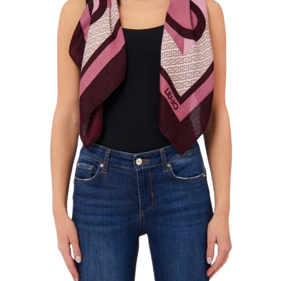 Foulard Liu Jo donna con monogramma bordeaux