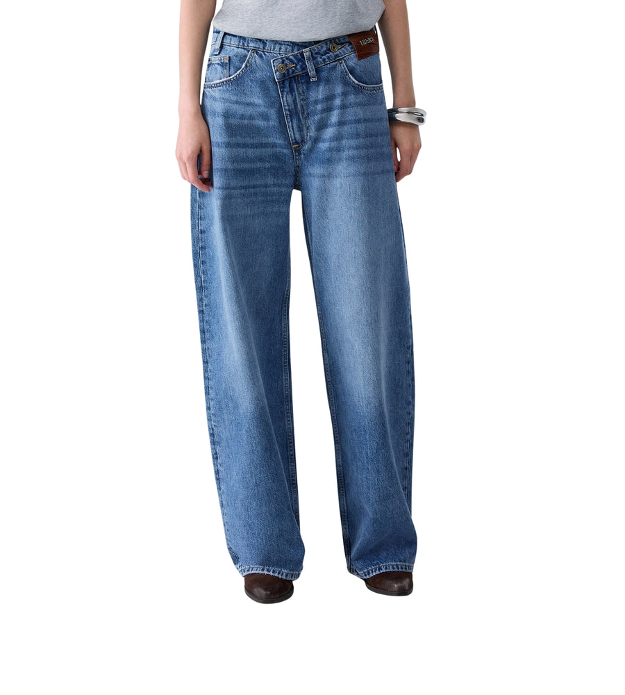 Jeans straight Liu Jo donna Awry regular waist denim medio