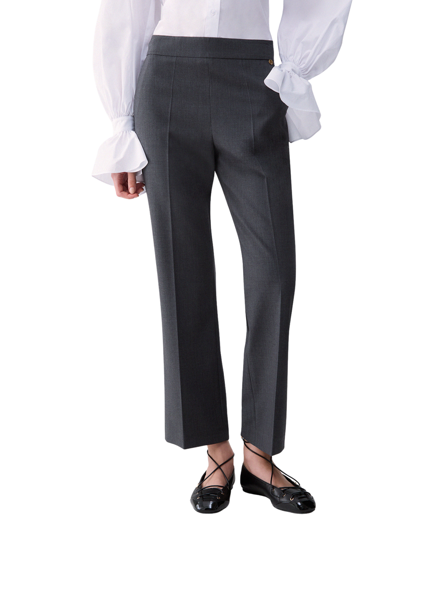 Pantalone Liu Jo donna a trombetta in flanella grigio mélange