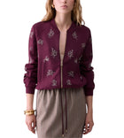 Felpa zip Liu Jo Sport donna con motivo floreale bordeaux