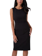 Abito smanicato modello Sophia zip nero