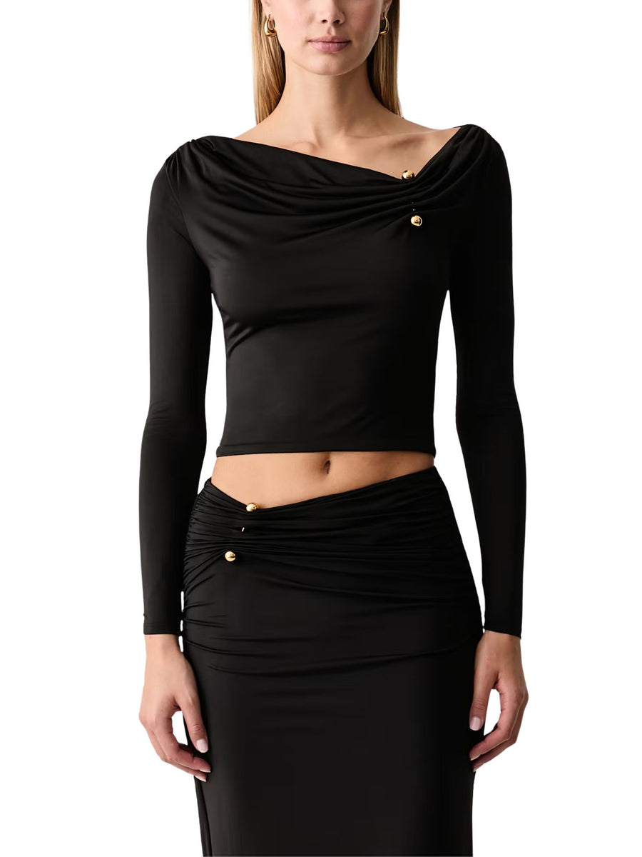 Top pierced modello Ezme nero