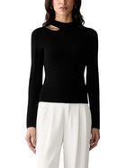 Mock neck con maniche lunghe modello Kaeda nero