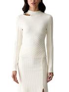 Mock neck con maniche lunghe modello Kaeda panna