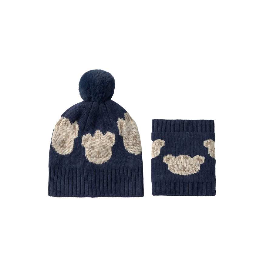 Set cappello e sciarpa Mayoral neonato animal blu