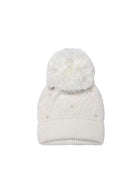 Cappello Mayoral bambina con pon pon e applicazione perle ecrù