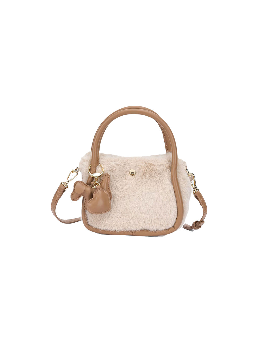Borsa a mano Mayoral bambina pelliccia con dog charms tofu