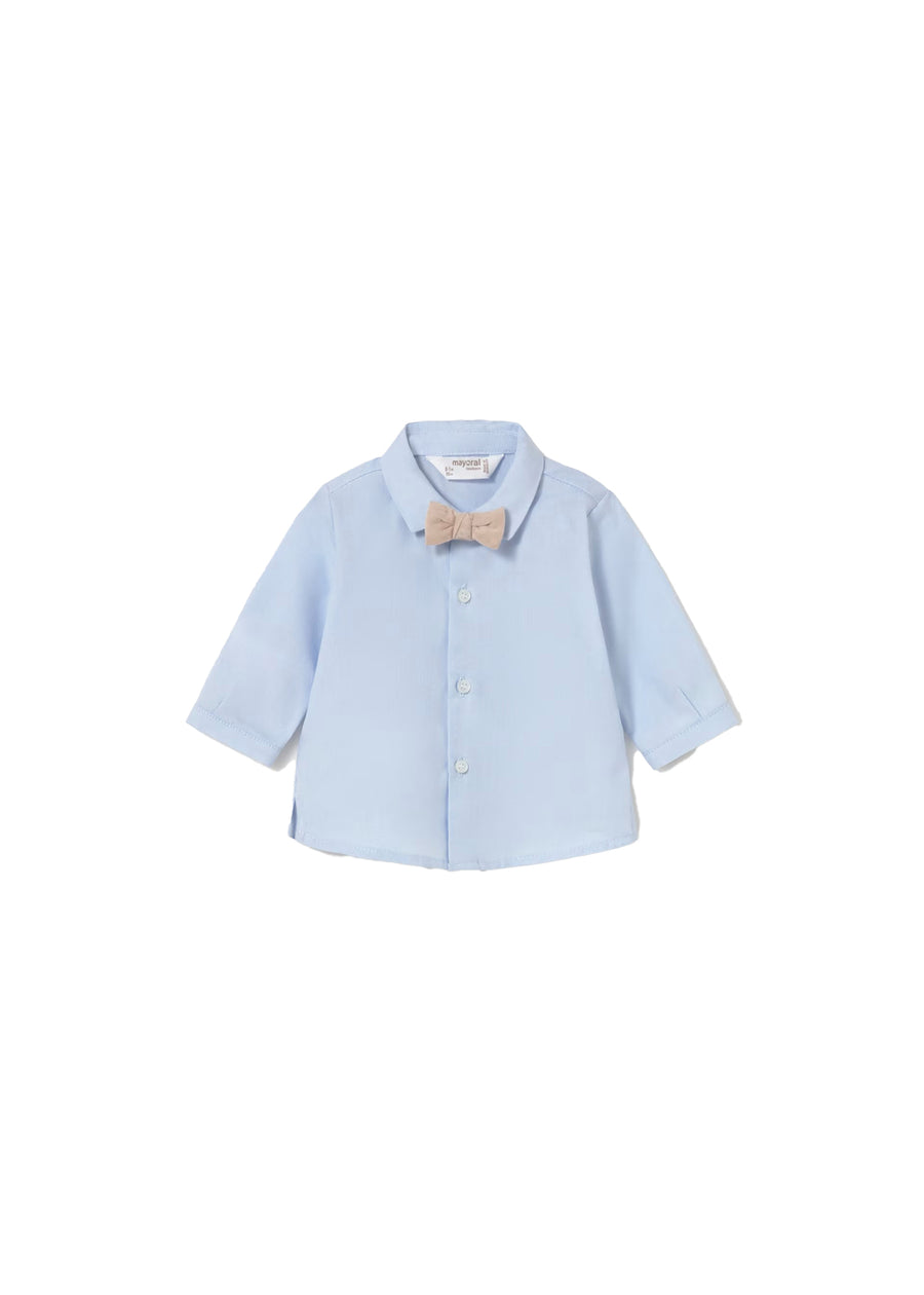 Camicia Mayoral neonato con papillon celeste