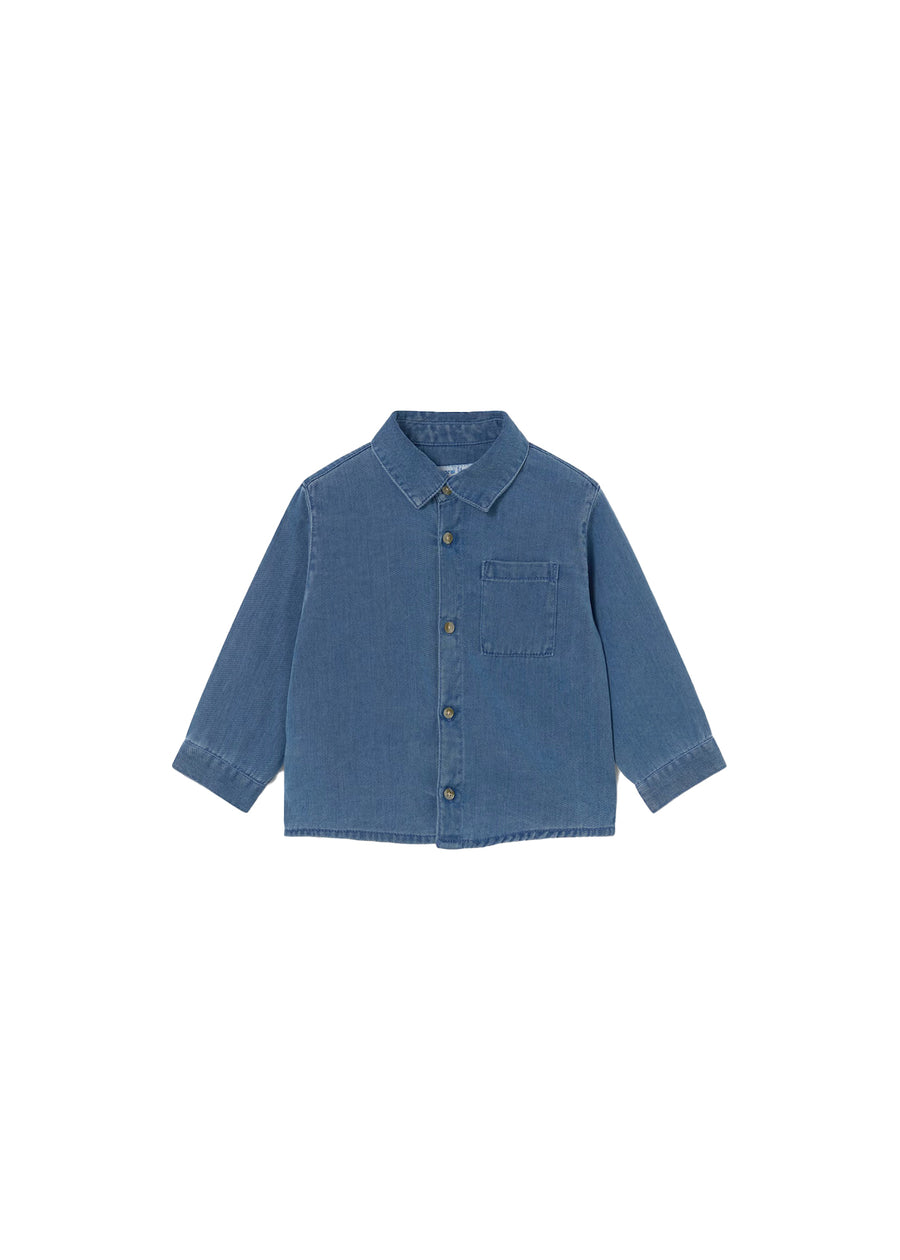 Camicia Mayoral neonato in jeans denim medio