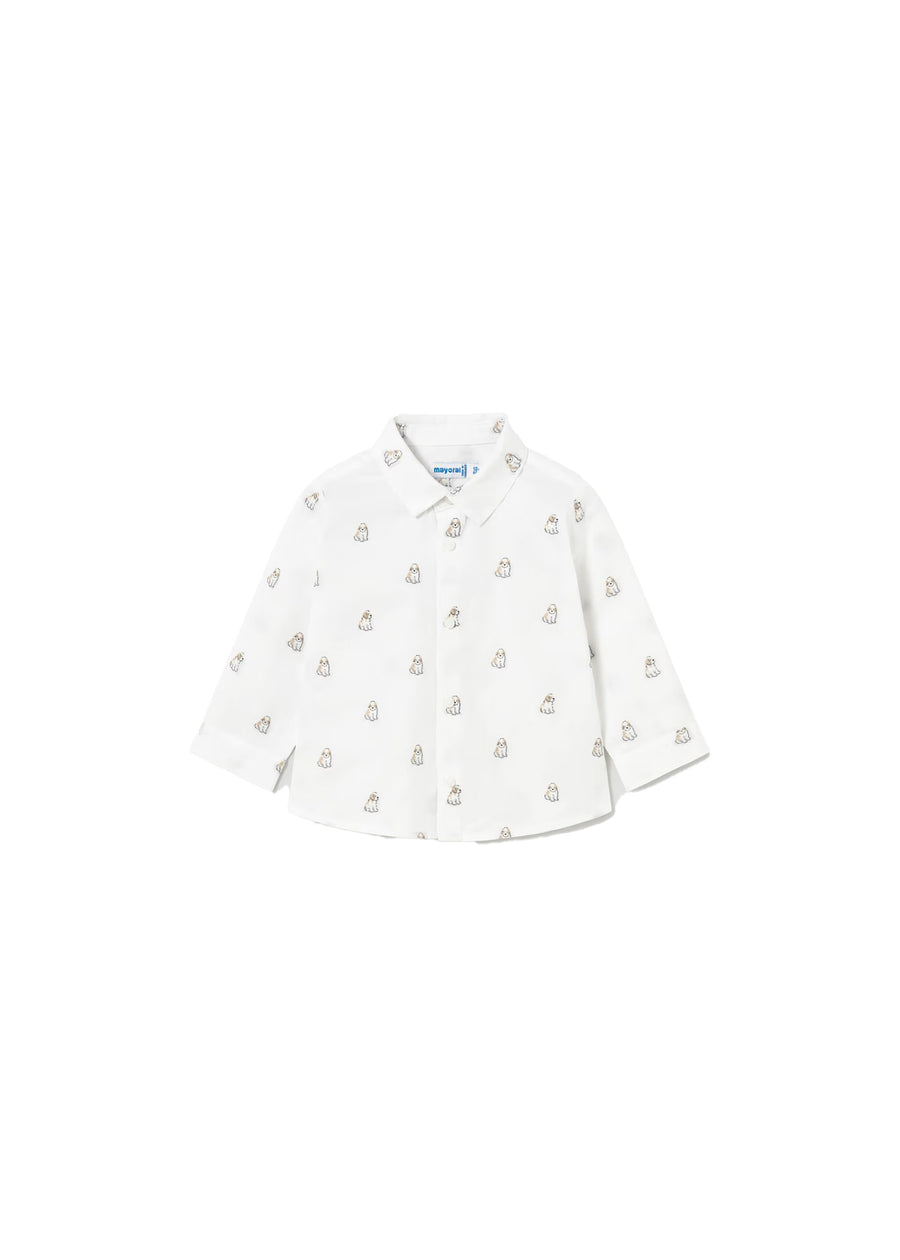 Camicia Mayoral neonato dogs jacquard fantasia