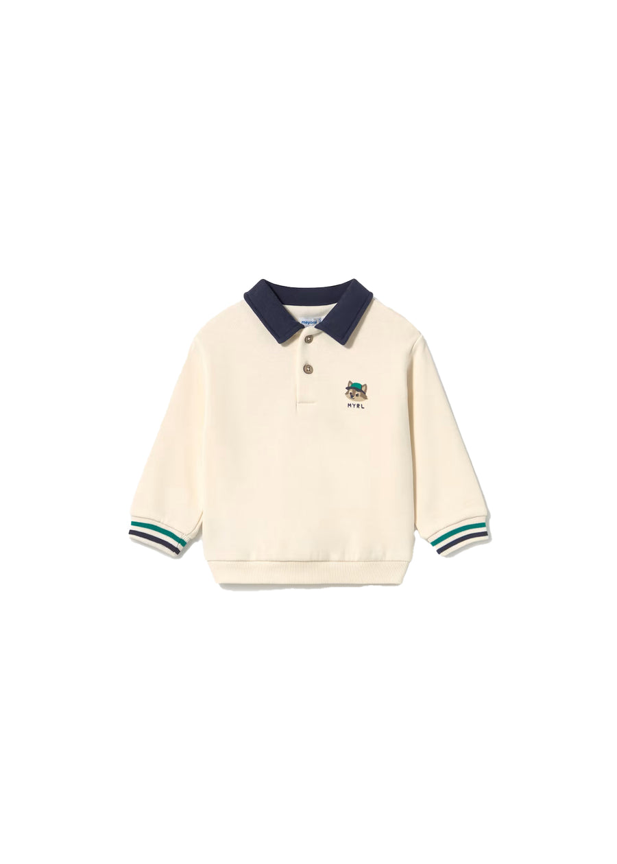 Felpa Mayoral neonato modello polo tofu
