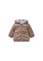 Piumino Mayoral neonata reversibile con zip e cappuccio colibrì