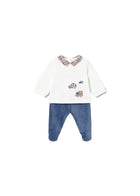 Completo Mayoral neonato maglia e ghettina in ciniglia blueberry