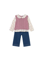 Completo Mayoral neonata maglia e pantalone stampa viola