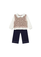 Completo Mayoral neonata maglia e pantalone stampa noce