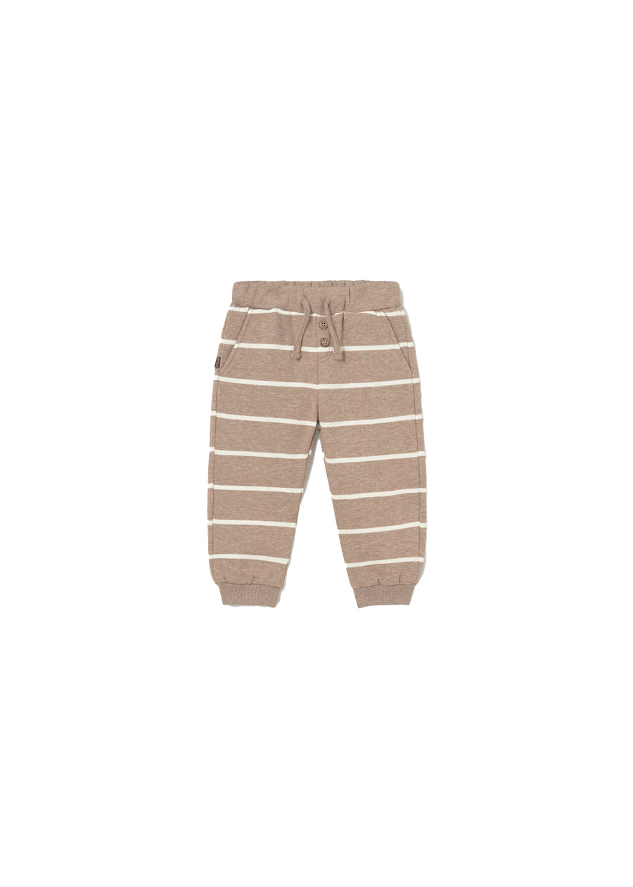 Pantalone Mayoral neonato in felpa motivo a righe tartufo
