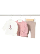 Completo Mayoral neonata giacca, t-shirt e leggings cipria