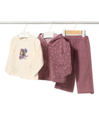 Completo Mayoral neonata felpa, t-shirt e pantalone cotone viola