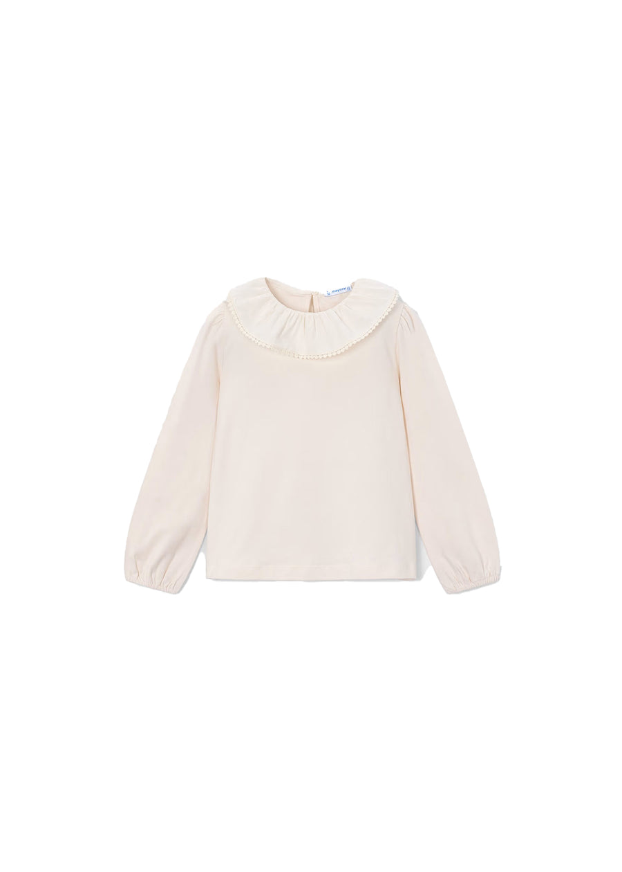 Blusa Mayoral bambina colletto volant soia