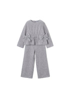 Completo Mayoral bambina maglia e pantalone grigio