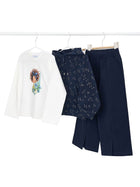 Completo Mayoral bambina felpa, t-shirt e pantalone in cotone blu