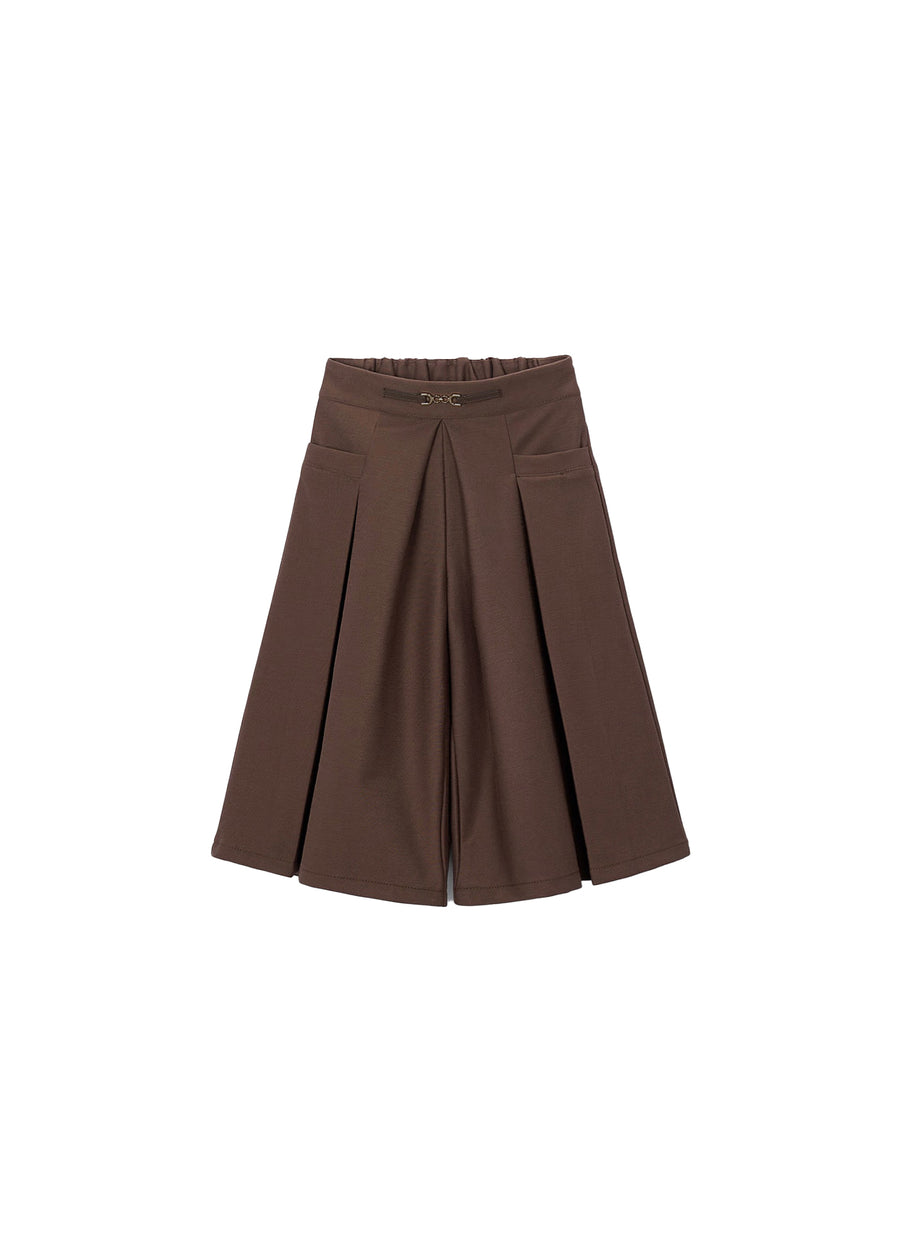 Skort Mayoral bambina midi in cotone caffè