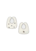 Set 2 bavette Mayoral neonato con ricamo ecrù/blu