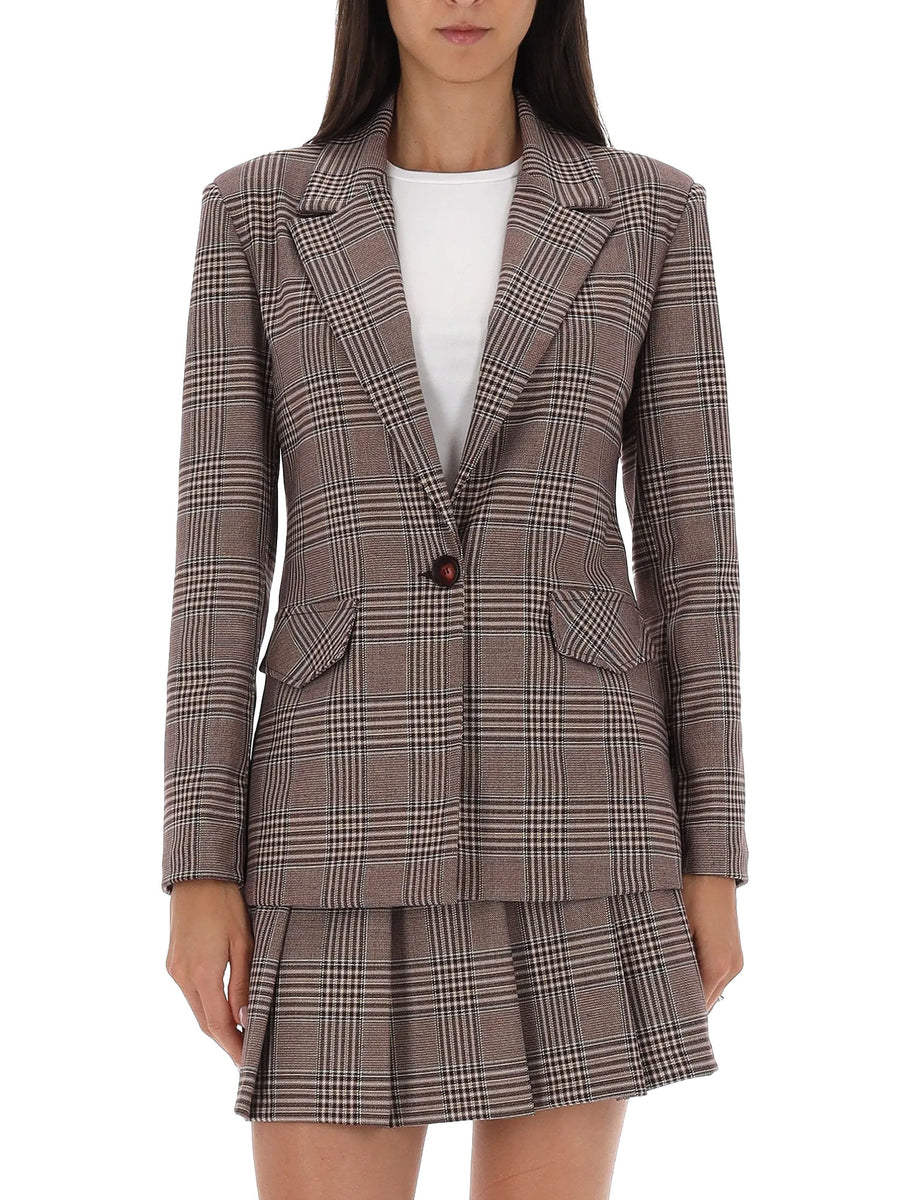 Blazaer Rinascimento donna monopetto fantasia galles bordeaux