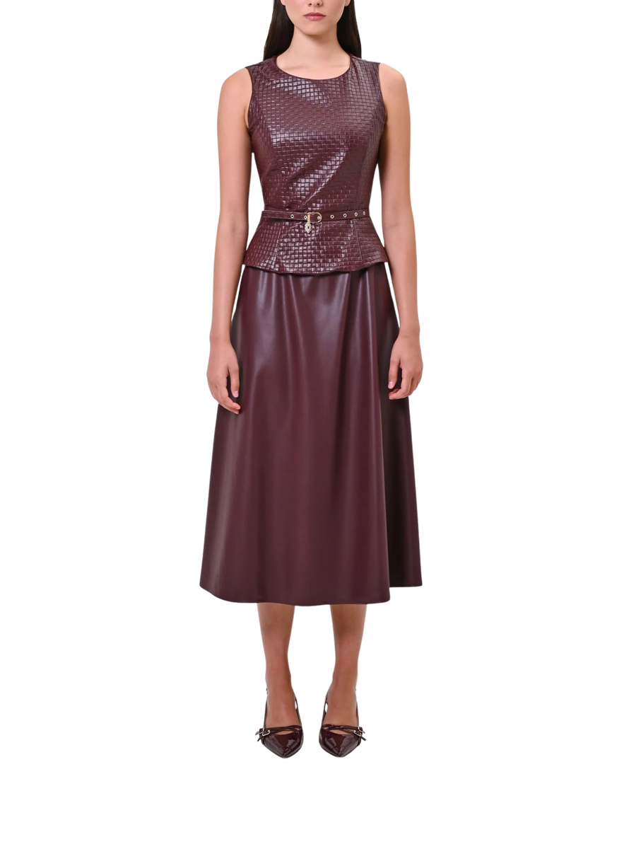 Abito lungo donna smanicato Rinascimento Fstyle bordeaux